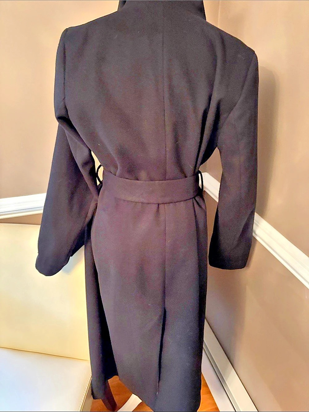 H&M Wrap Trench Coat in Black Size S. Chest is 18 inches across. Length 37in - Picture 4 of 10